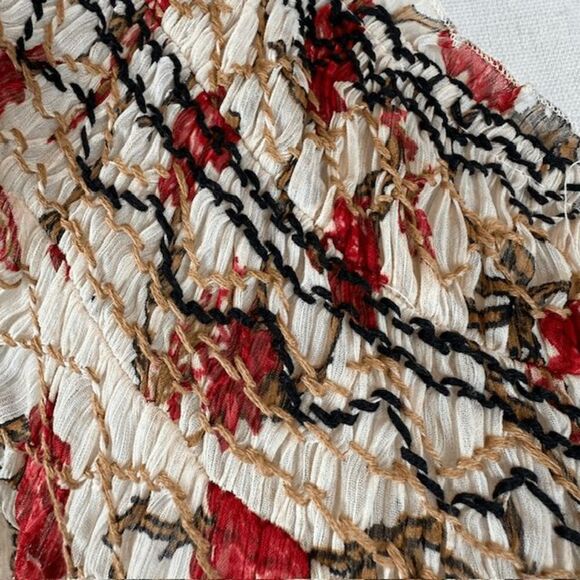 Free People Keeping Up With Kara Tunic Ivory Floral Chiffon Embroidery Small - Picture 7 of 15